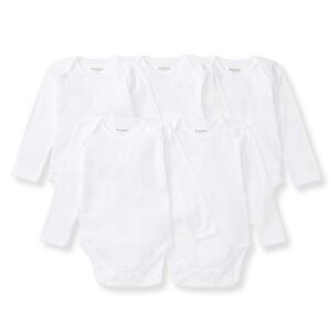 NWOT Burt’s Bees preemie white long sleeve bodysuits 5pk